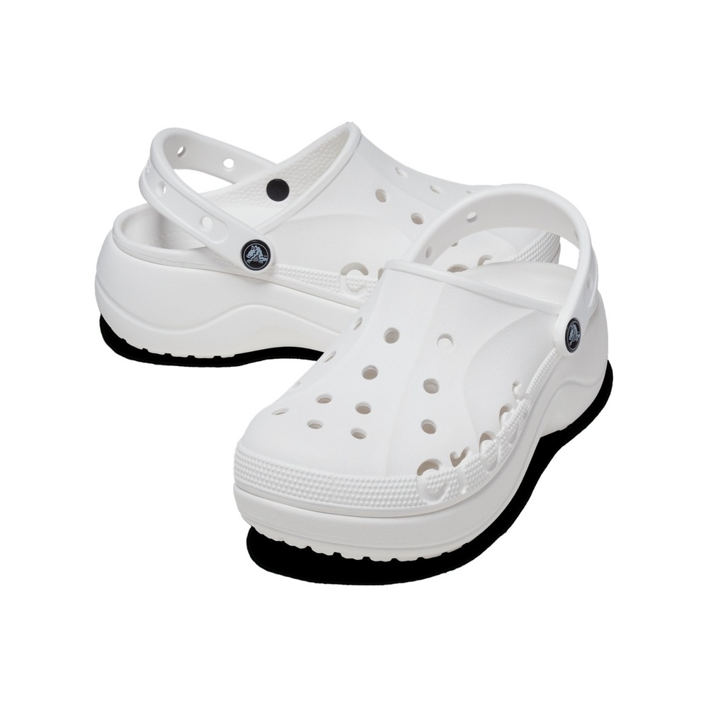 White Foam Slip-On Clog Sandals with Heel Strap